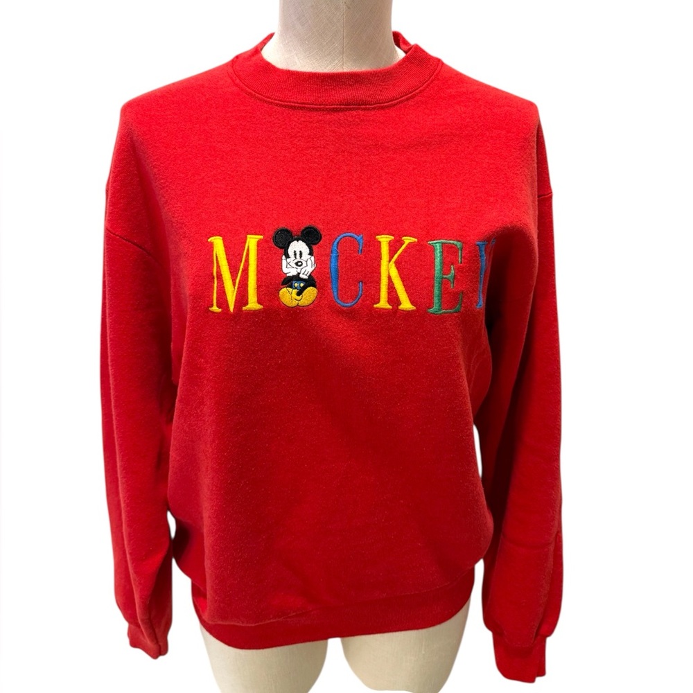 Disney Vintage Mickey Red Crewneck Sweater